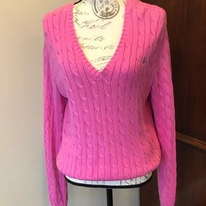 🌹🌹Ralph Lauren Pink Vneck Sweater size XL